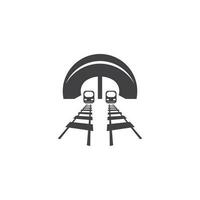 Rail with tunnel logo icon vector design template