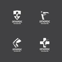 Human bone orthopedic logo vector. Anatomy skeleton flat design template illustration vector