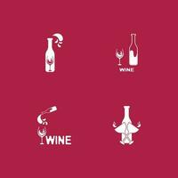 vino, icono, y, símbolo, vector, plantilla vector