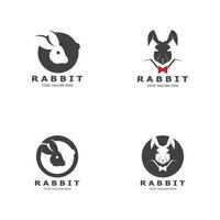 Rabbit logo vector art template illustration