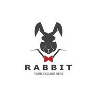 Rabbit logo vector art template illustration