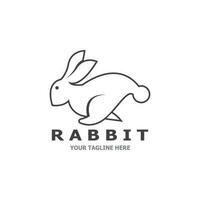 Rabbit logo vector art template illustration