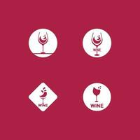 vino, icono, y, símbolo, vector, plantilla vector