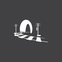 Rail with tunnel logo icon vector design template