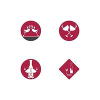 Wine icon and symbol vector template