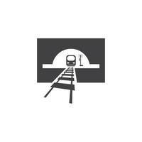 Rail with tunnel logo icon vector design template