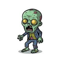 undead fun Cartoon lively Zombie Character Illustration, spooky, halloween vector