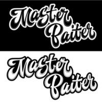 Master Baiter - set of hand drawn lettering logo phrase. vector