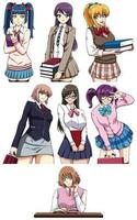 Anime Schoolgirls Set vector