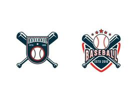 béisbol logo diseño. béisbol sofbol equipo club academia campeonato logo modelo vector