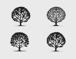 un dibujos animados árbol con un antecedentes vector