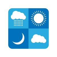 Weather icons of summer, rain, and cloudy days, vector illustration. Suitable for mobile concept and web design.