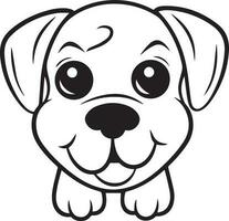 Cute Puppy dog illustration, dog coloring page for kids and adults, puppy mascot logo, puppy vector design