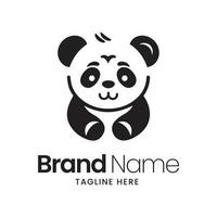 Panda logo design template. Cute panda vector icon.