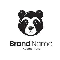 Panda logo design template. Cute panda vector icon.