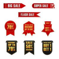 set complete bundle price tag vector for promo and discount product, label product discount and promo