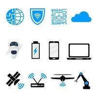 industry 4.0 collection bundle pack vector icon, for graphic design , poster, sticker and icon