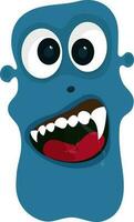 Illustration of blue monster face. vector