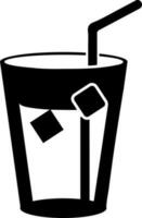 Symbol of Glass with Straw. vector