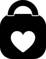 Symbol of Closed Lock with heart. vector