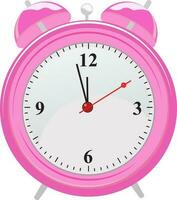 Illustration of pink alarm clock. vector