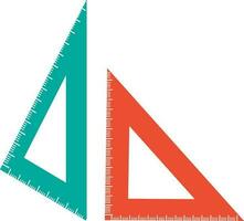 Flat illustration of a set square triangle. vector