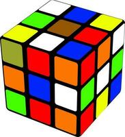 3D style icon of a puzzle cube. vector