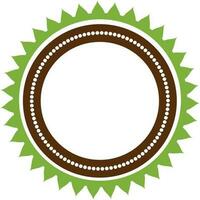 Rounded green and brown sticker. vector