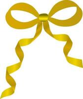 Gold bow. Gift present golden shiny ribbon. Vector (1822361)