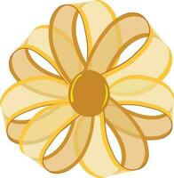 Beautiful golden color ribbon flower icon. vector