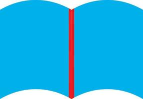 Blue open book on white background. vector