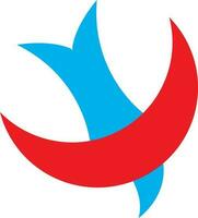 Isolated red and blue swift bird. vector