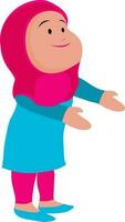 Illustration of a young muslim woman. vector