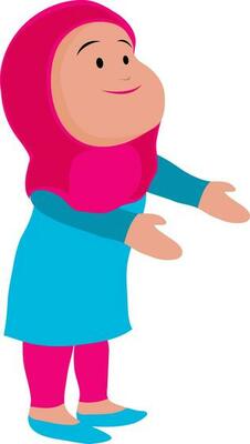Illustration of a young muslim woman.