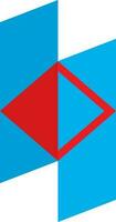 Red and blue houzz in flat style. vector