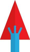 Red and blue forrst in flat style. vector