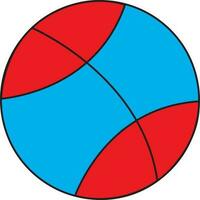 Red and blue dribbble logo in flat style. vector