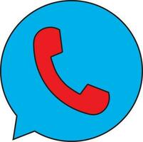 Red and blue whatsapp logo. vector
