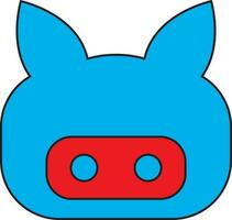 Flat style red and blue github. vector