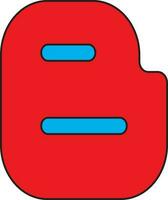 Red and blue blogger in flat style. vector