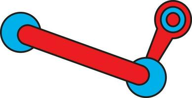 Red and blue steam in flat style. vector