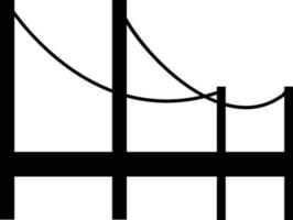 Vector illustration of bridge in black color.