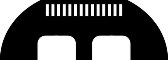 Semi circular shape bridge icon in black color. vector