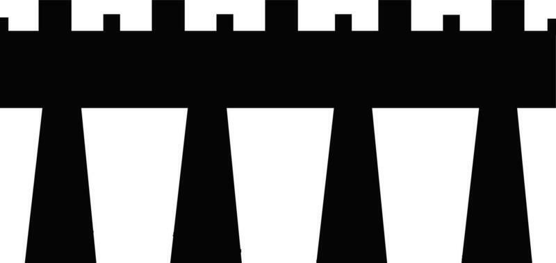 Flat illustration of bridge in black color.