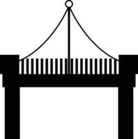 Pictogram of modern bridge in black color. vector