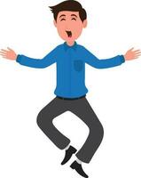 Character of a jumping businessman. vector