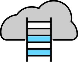 Illustration of ladder to cloud for Business concept. vector