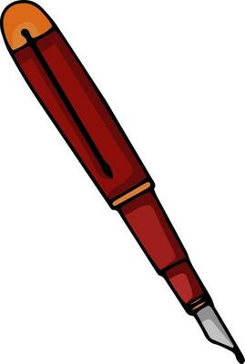 Flat icon of a fountain pen.