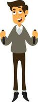 Character of a happy businessman. vector