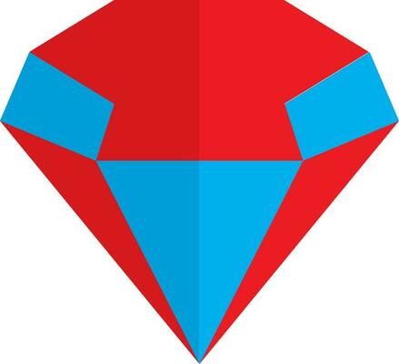 Flat style sketch in red and blue color.